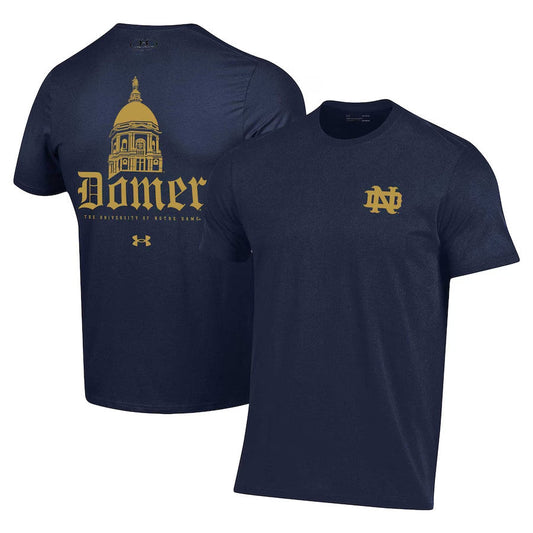 Men's Under Armour Navy Notre Dame Fighting Irish Domer 2-Hit Shirt Moonbestprint