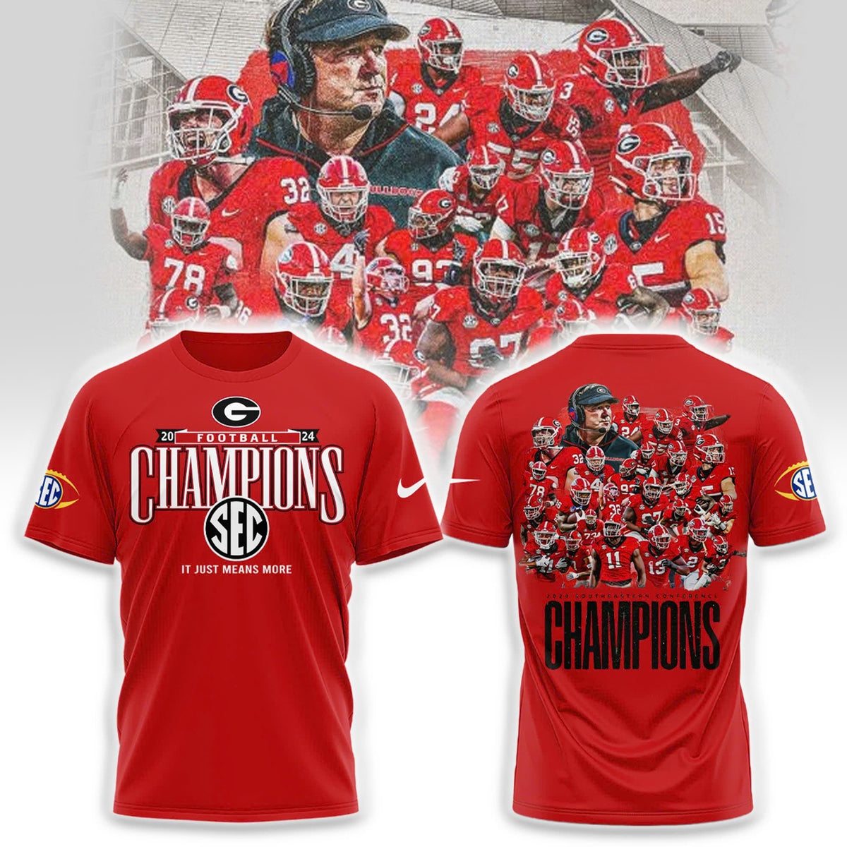 Georgia Bulldogs SEC Football Conference Champions Locker Room Tshirt | ZR87 Moonbestprint