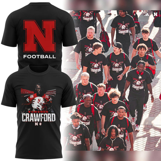 Limited Edition Nebraska Cornhuskers Football x Crawford T-Shirt 2025 | PW52 Moonbestprint