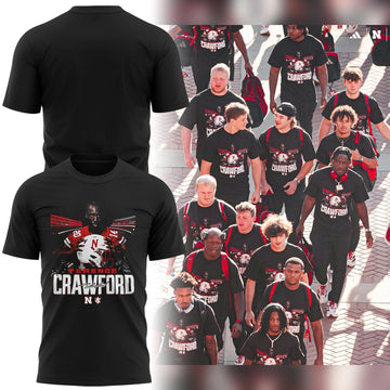 Limited Edition Nebraska Cornhuskers Football x Crawford T-Shirt 2025 | YU78 Moonbestprint