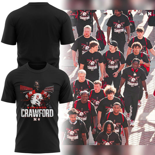 Limited Edition Nebraska Cornhuskers Football x Crawford T-Shirt 2025 | YU78 Moonbestprint