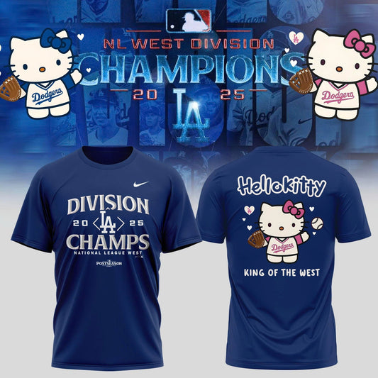 Los Angeles Dodgers T-Shirt x Hello Kitty - NL West Division Champions Moonbestprint