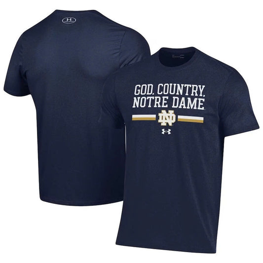 Navy Notre Dame Fighting Irish God Country Shirt Moonbestprint