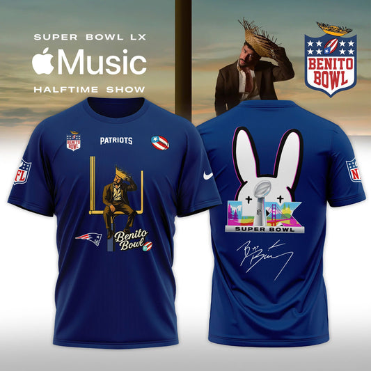 New England Patriots x Bad Bunny 2026 Super Bowl LX Halftime Show Special Edition T-shirt | SM34 Moonbestprint
