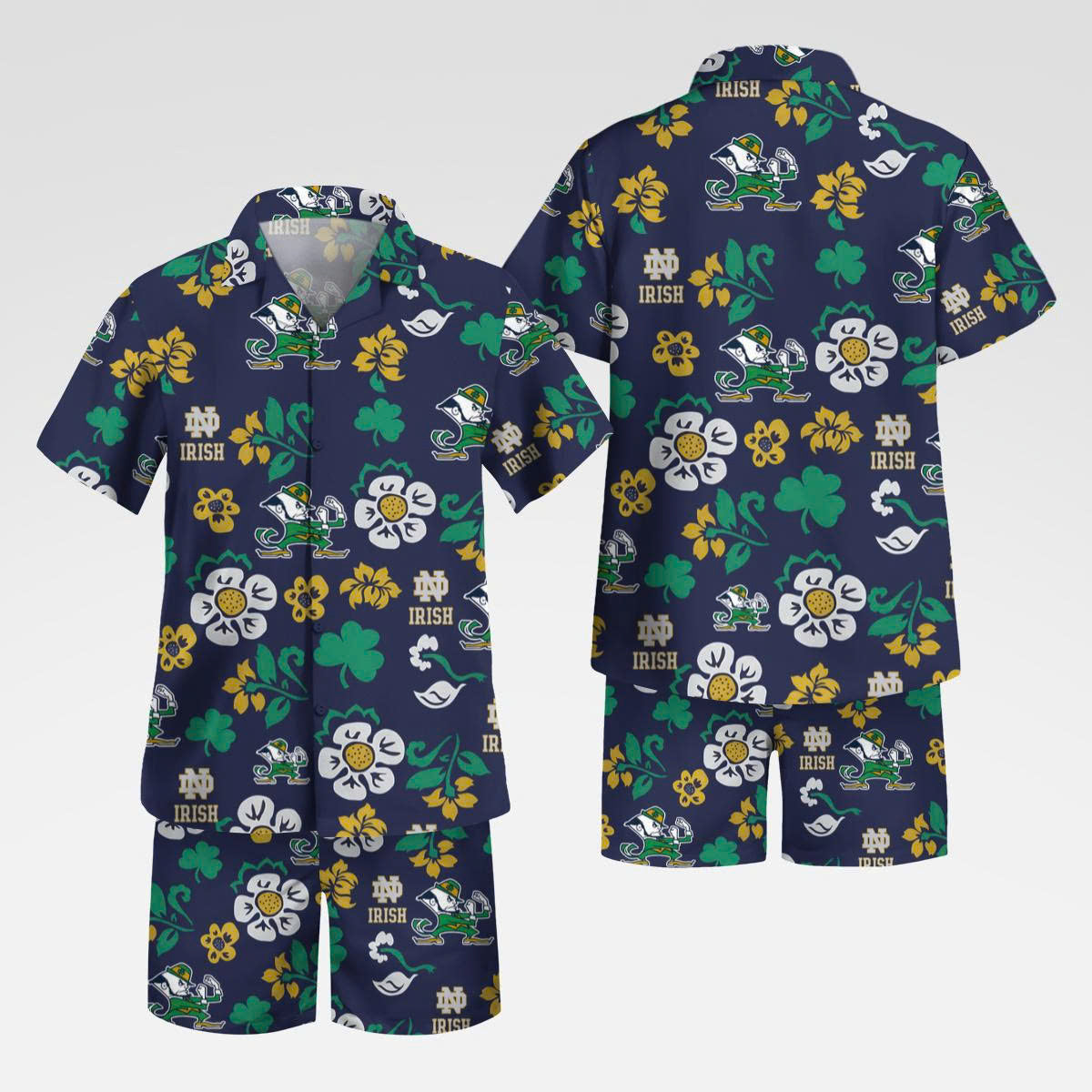 Notre Dame Fighting Irish Floral Hawaiian Shirt – Moonbestprint