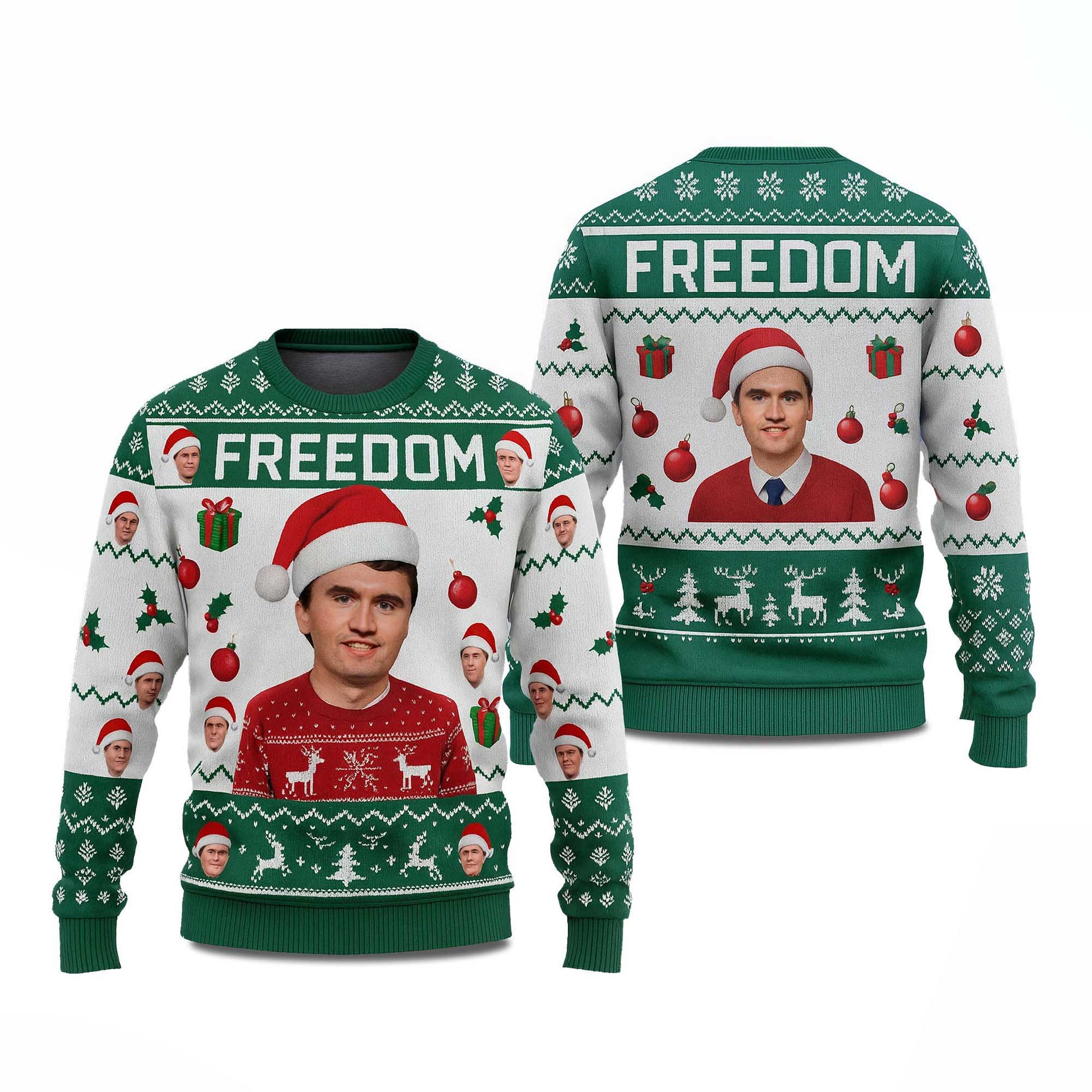 2026 Freedom Charlie Kirk Christmas Ugly Sweater Moonbestprint