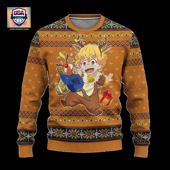 Zenitsu Demon Slayer Anime Ugly Christmas Sweater Xmas Gift ? Usalast