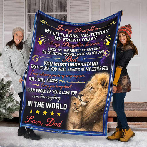 Gift For Daughter From Dad - I Am Proud Of You & Love You - Blanket - Qttrendycustom