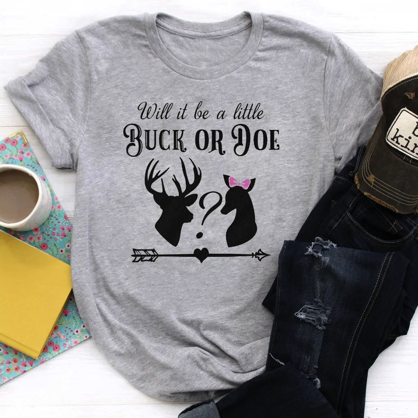 Gift For Expecting Dad - Buck Or Does - T shirt - Qttrendycustom