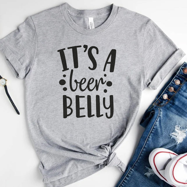 Gift For Expecting Dad - It's A Beer Belly - T shirt - Qttrendycustom