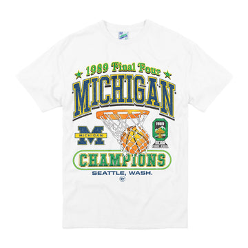MICHIGAN WOLVERINES 1989 CHAMPS  VINTAGE TUBULAR TEE