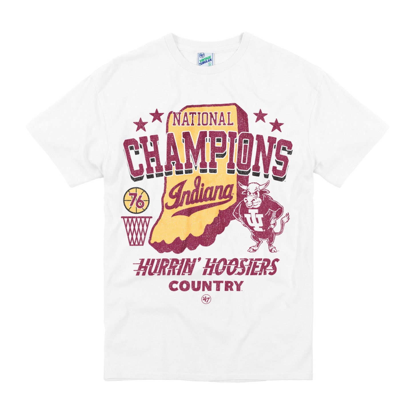 INDIANA HOOSIERS 1976 CHAMPS  VINTAGE TUBULAR TEE