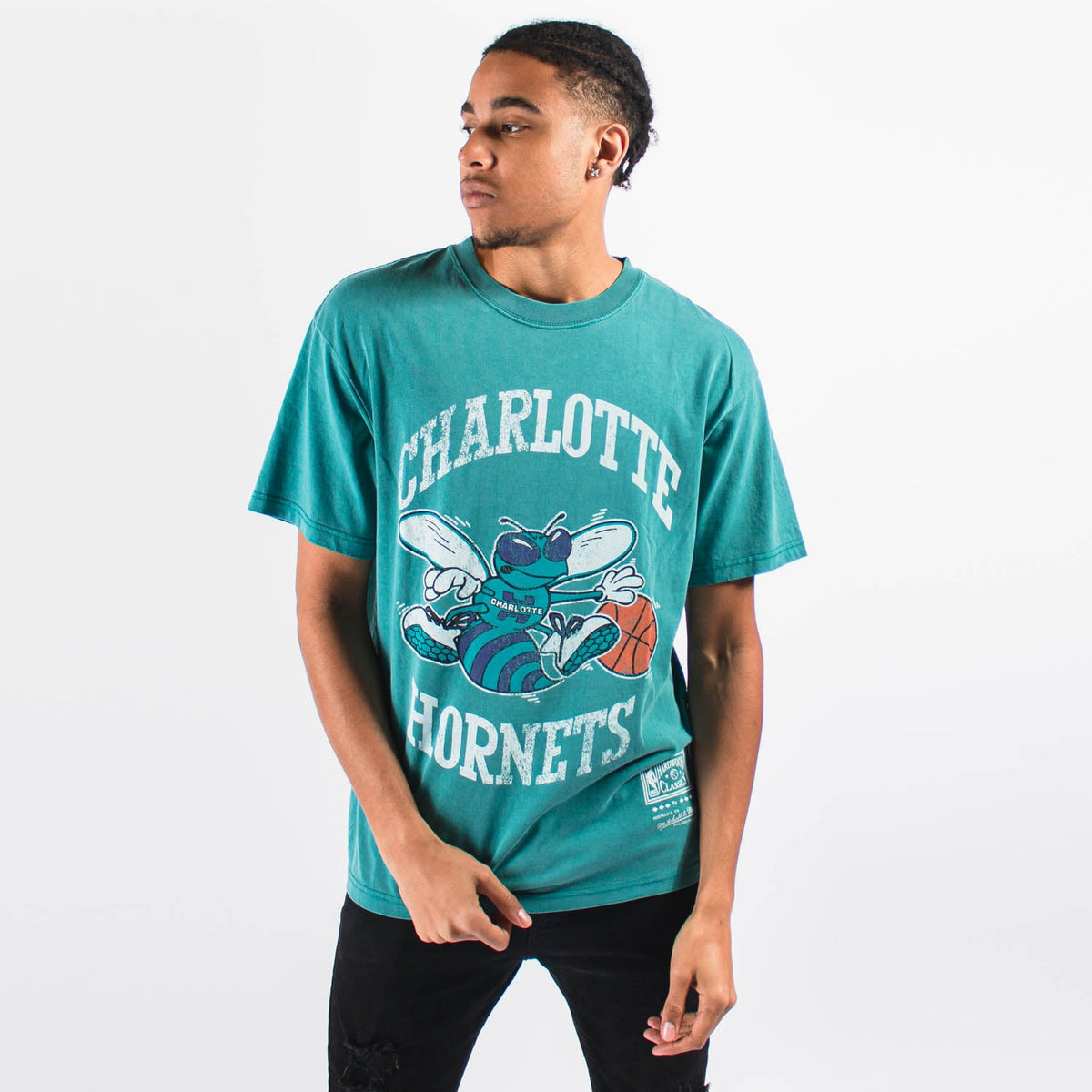 Vintage NBA Charlotte Hornets T-shirt Double Sided Print Tee 