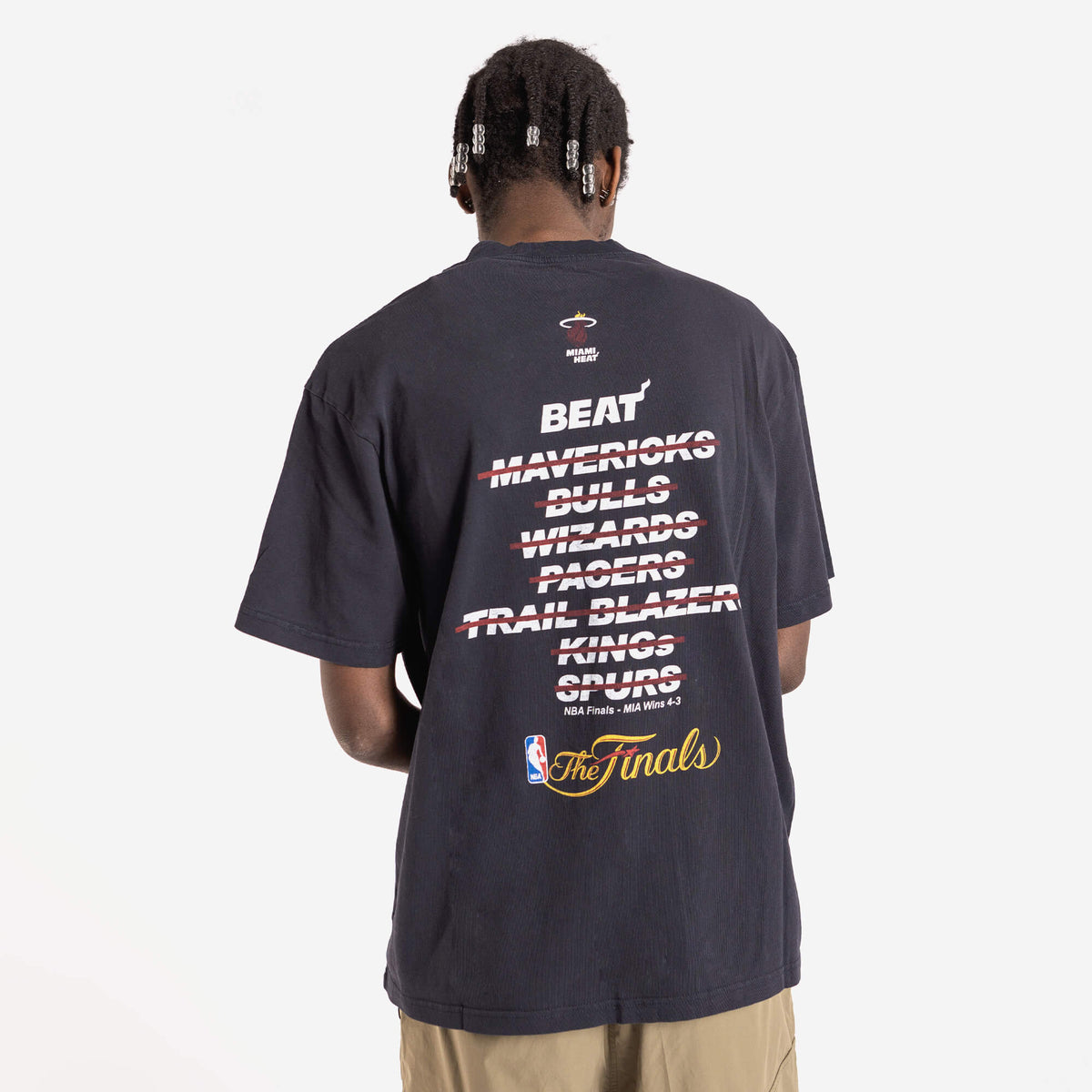 90s Miami Heat Bleach T-Shirt XL