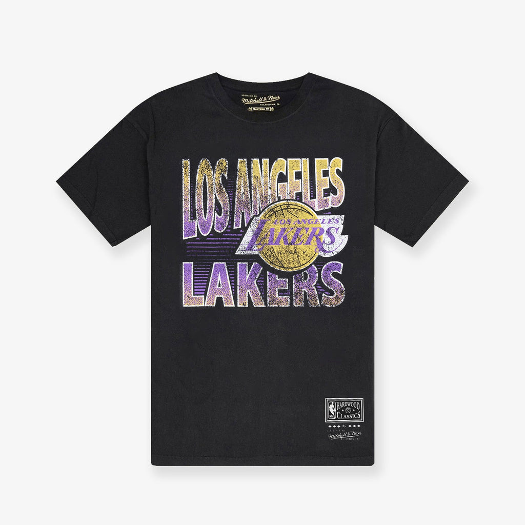 Los Angeles Lakers Incline Stack Vintage Tee - Faded Purple - Throwback