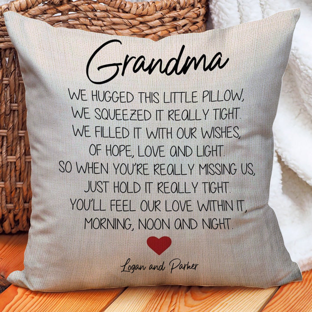 Throw Pillow - Personalized Youll feel our love pillow - Gift for grandmother Gsge - Siblingslove