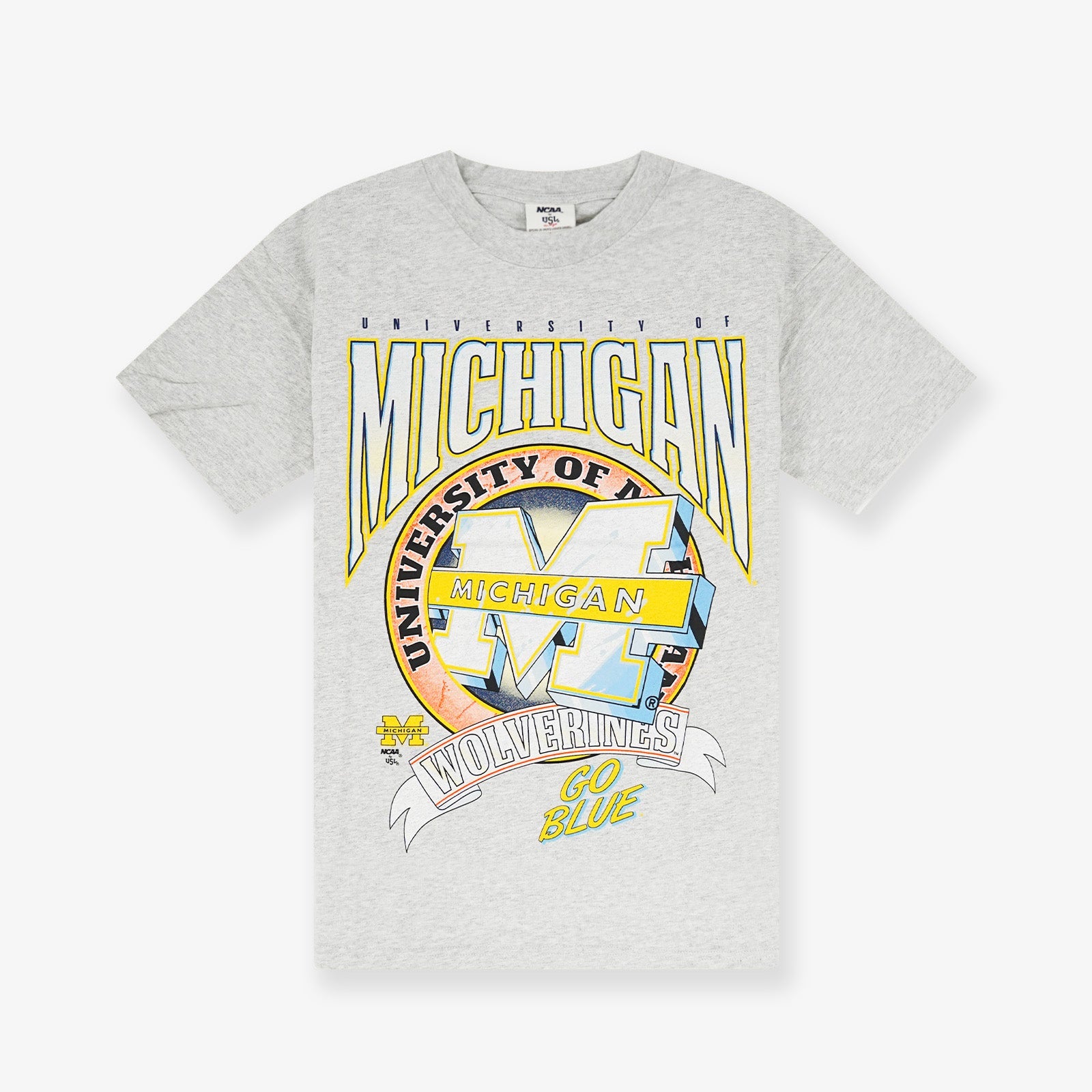 Michigan Wolverines NCAA Vintage University Tee - Grey Marl