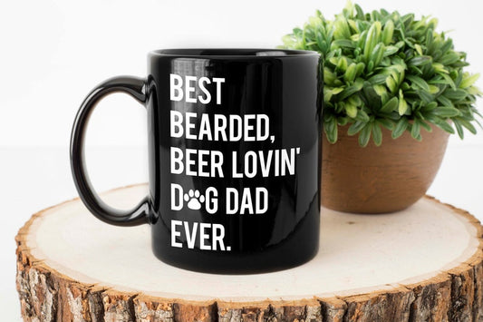 Creative Ideas For Father's Day - Best Bearded, Beer Lovin' Dog Dad Ever - Mug - Qttrendycustom