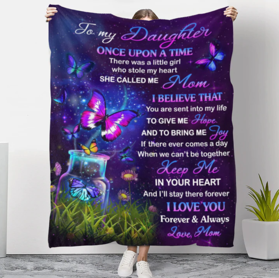 Gift For Daughter From Mom - Keep Me In Your Heart (Mom Version) - Blanket - Qttrendycustom