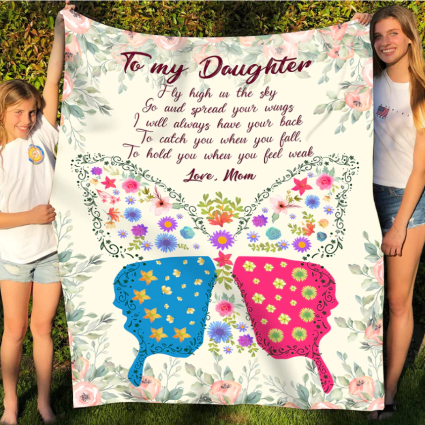 Gift For Daughter From Mom - Spread Your Wings - Blanket - Qttrendycustom