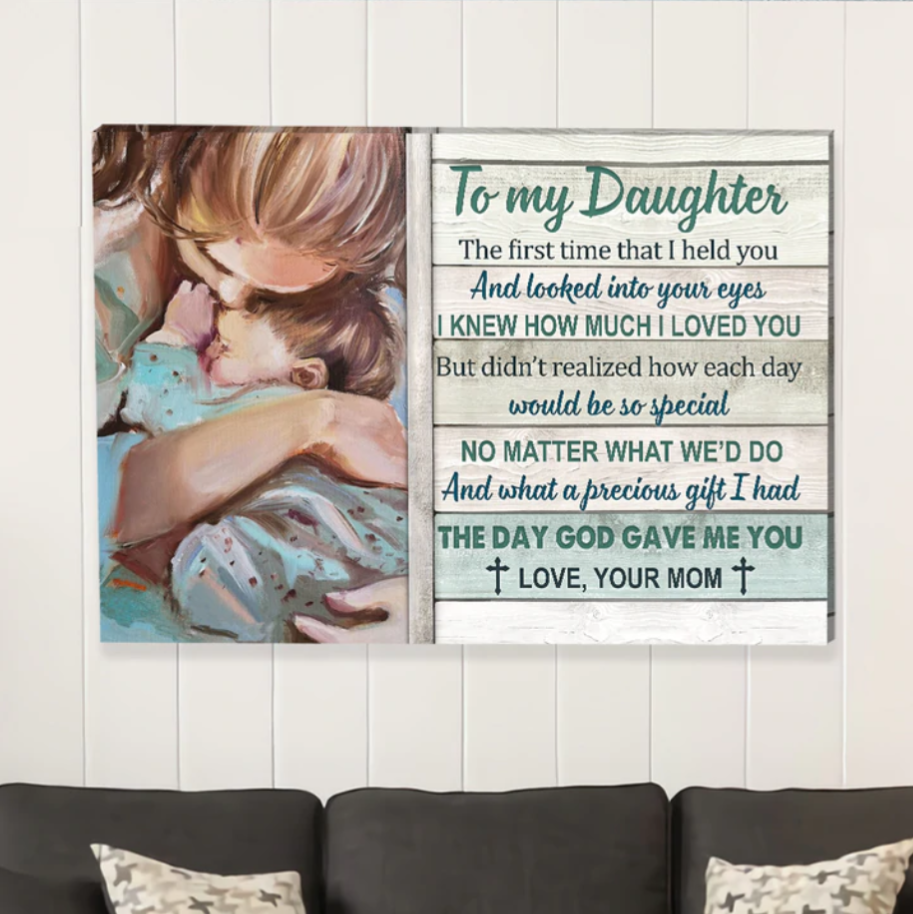 Gift For Daughter From Mom -The Day God Gave Me You - Matte Canvas - Qttrendycustom